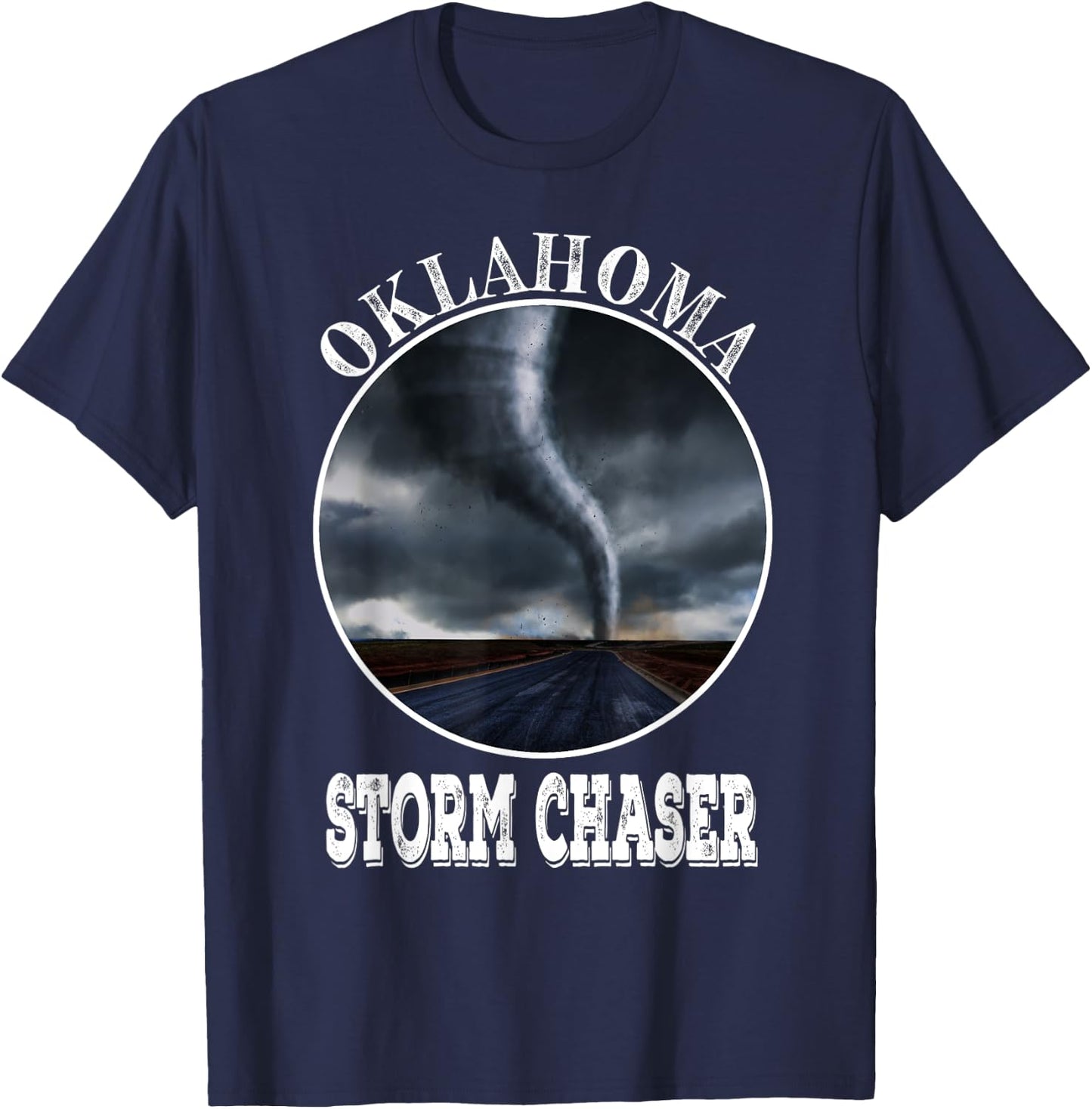 Oklahoma Storm Chaser Tornado Hurricane Rain Men Women Youth T-Shirt - T-Shirt | Navy