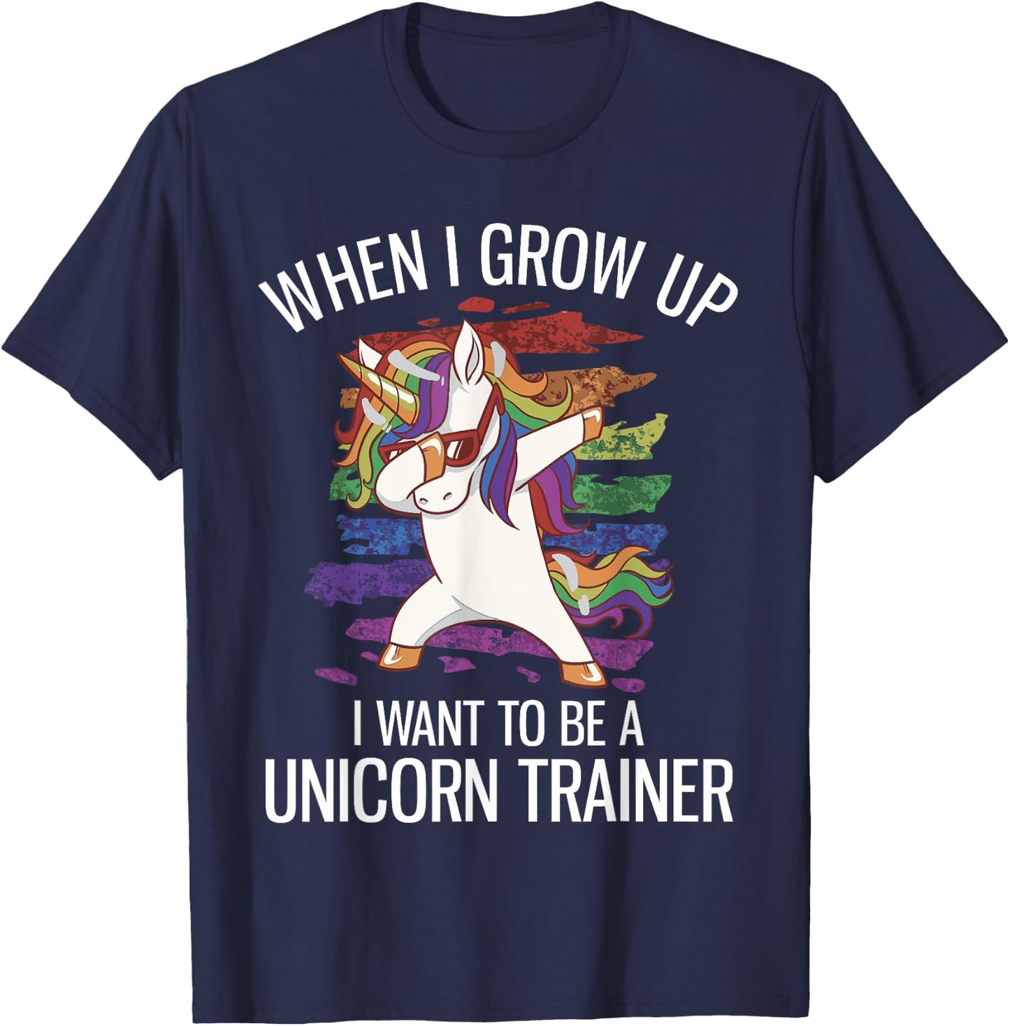 When I Grow Up I Want To Be A Unicorn Trainer T-Shirt - T-Shirt | Navy
