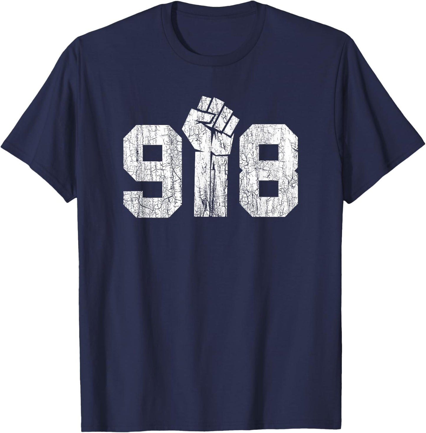 918 Area Code Raised Fist Black Lives in Tulsa OK Matter T-Shirt - T-Shirt | Navy