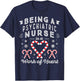 Christmas Candy Cane Heart Men Women PMHNP Psychiatric Nurse T-Shirt - T-Shirt | Navy