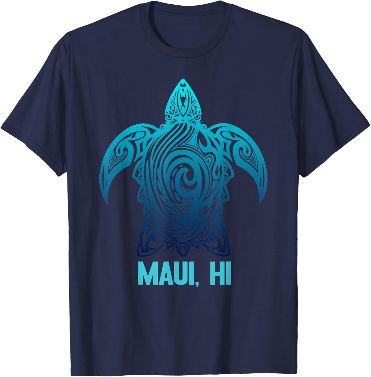 Maui Hawaii Sea Turtle Hawaiian Surfer Diving T-Shirt - T-Shirt | Navy