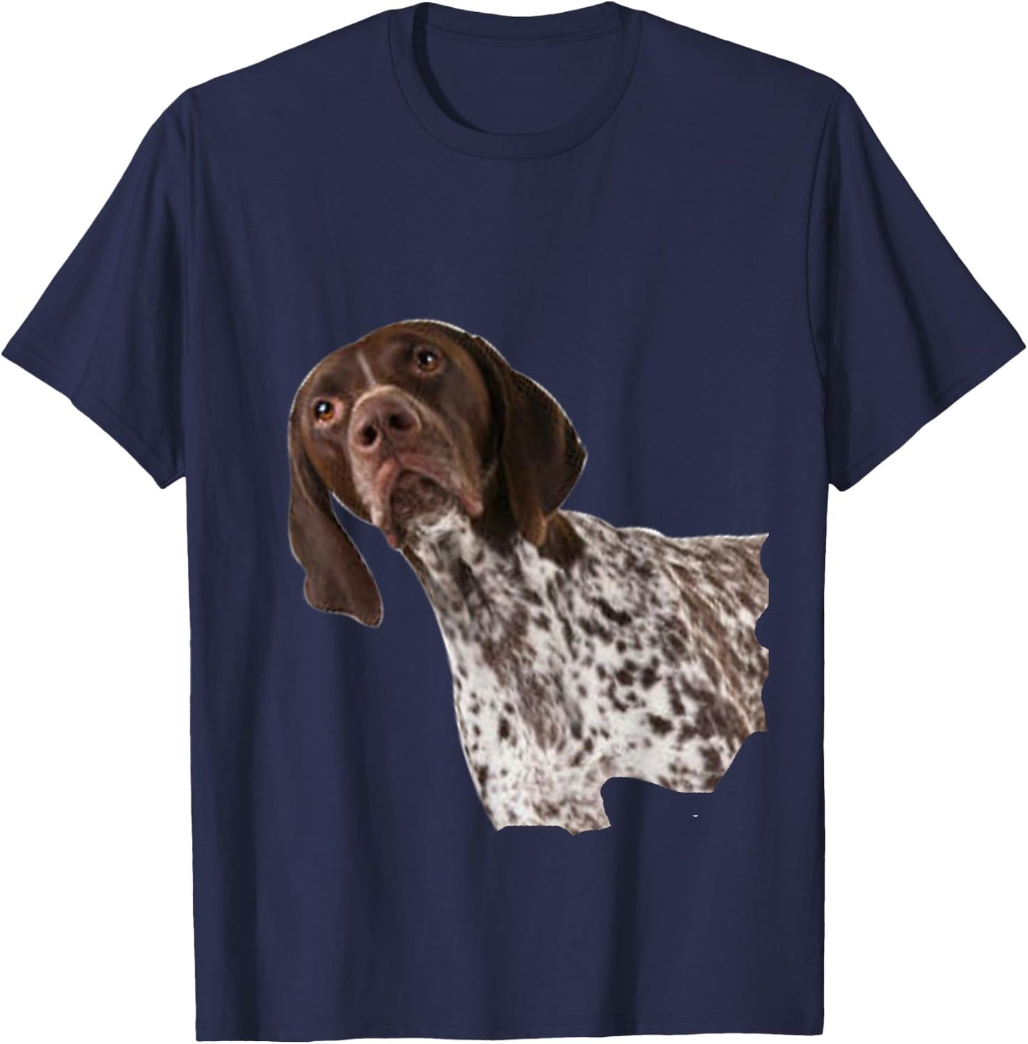 GSP German Shorthair Pointer Curious Face Mom Dad Dog Owner T-Shirt - T-Shirt | Navy