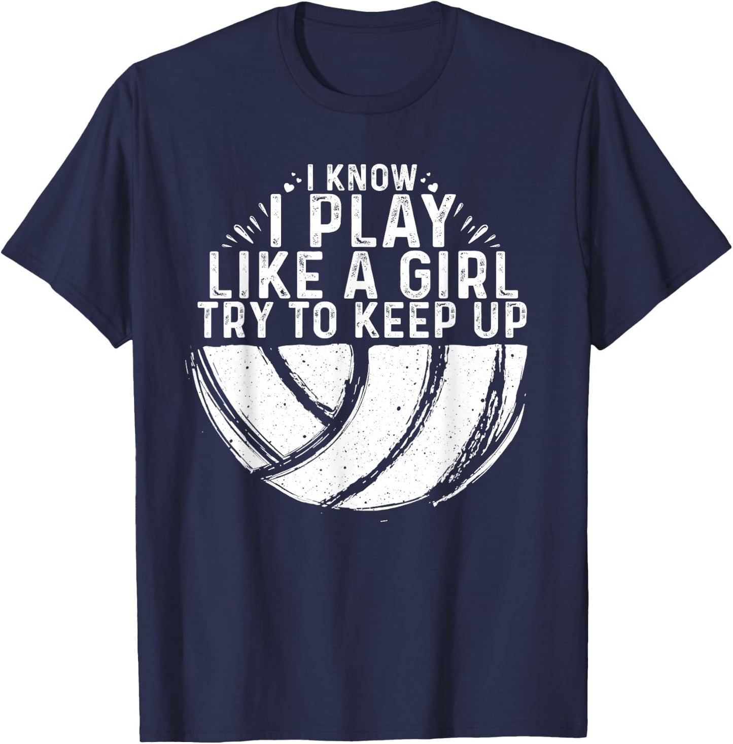 Funny Volleyball Design Girls Women Youth Teen Sports Lovers T-Shirt - T-Shirt | Navy