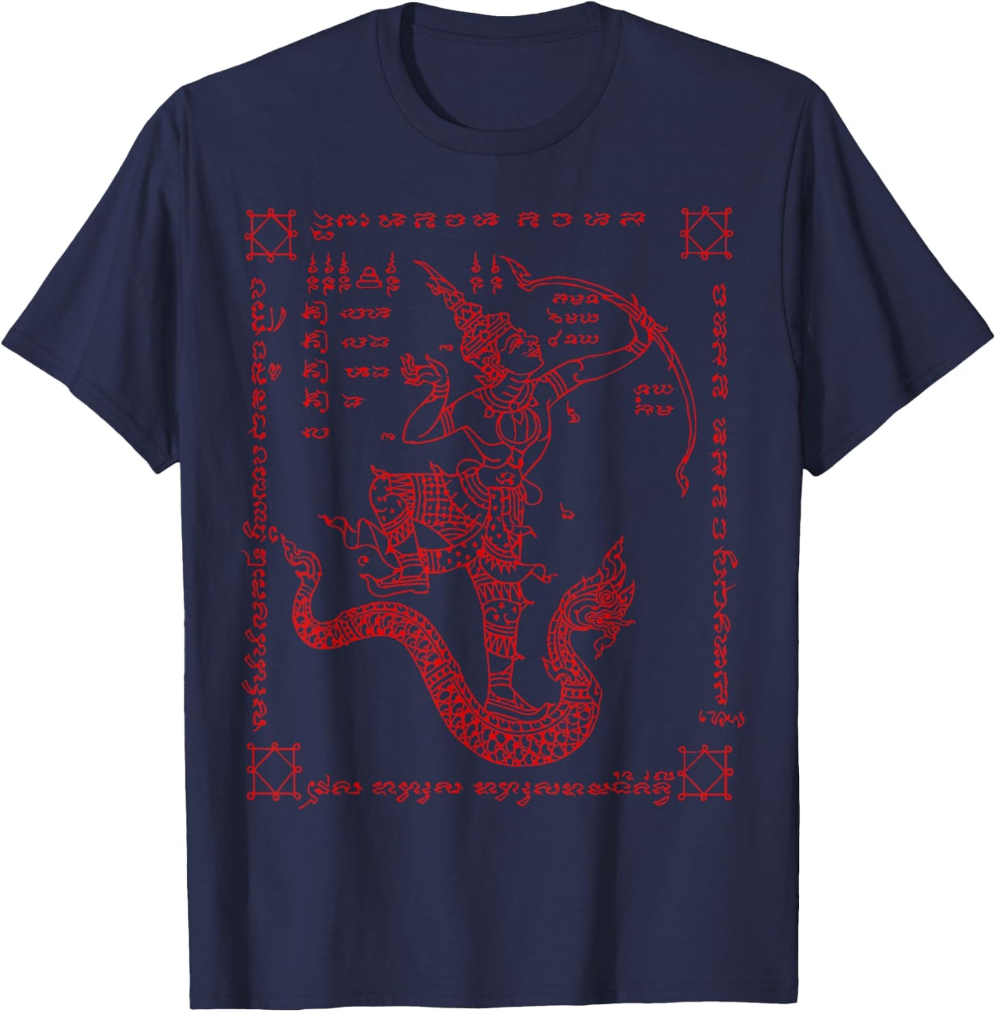 Sak Yant Thailand Tattoo Magical Thai Tattoos Thailand Gift T-Shirt - T-Shirt | Navy