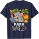 Papa Wild Zoo Theme Birthday Safari Jungle Matching Party T-Shirt - T-Shirt | Navy