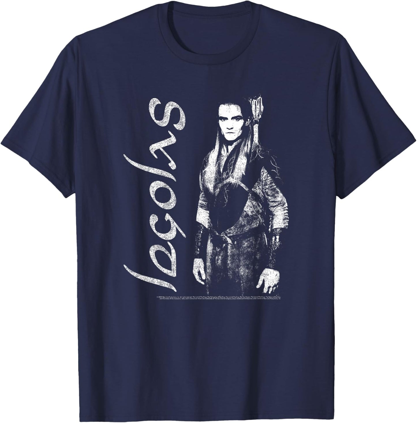 Lord of The Rings Legolas Distressed Poster T-Shirt - T-Shirt | Navy