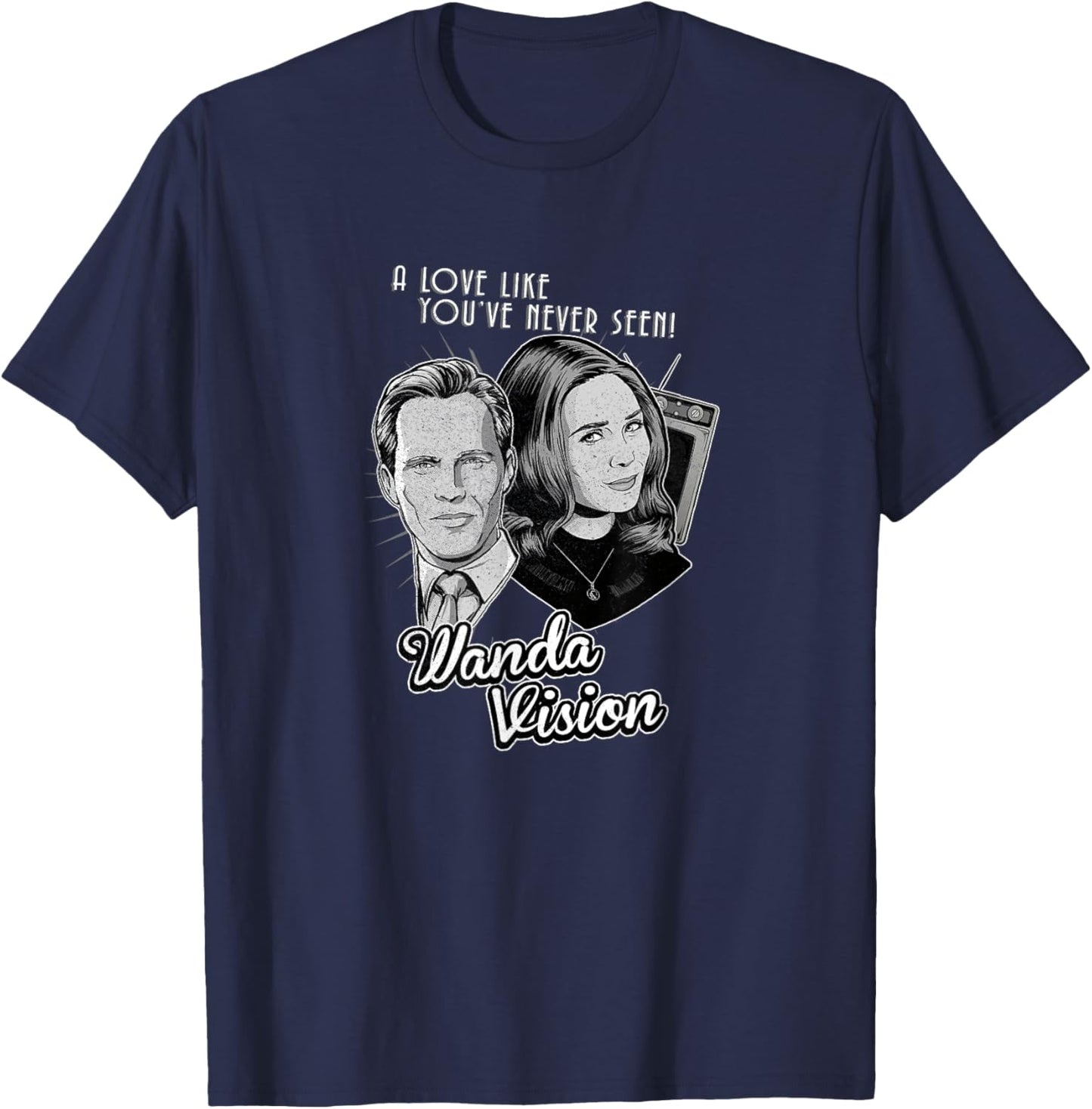 Marvel WandaVision Wand & Vision Love Like You've Never Seen T-Shirt - T-Shirt | Navy