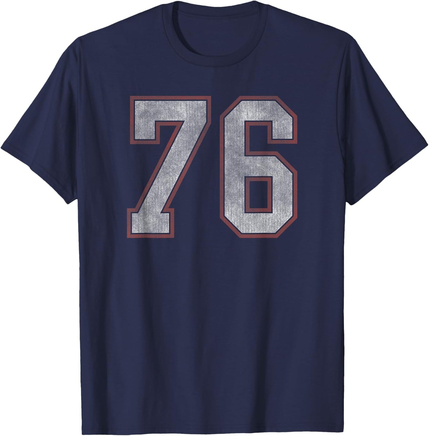 Trendy Vintage Number 76 Fitness T-Shirt - T-Shirt | Navy