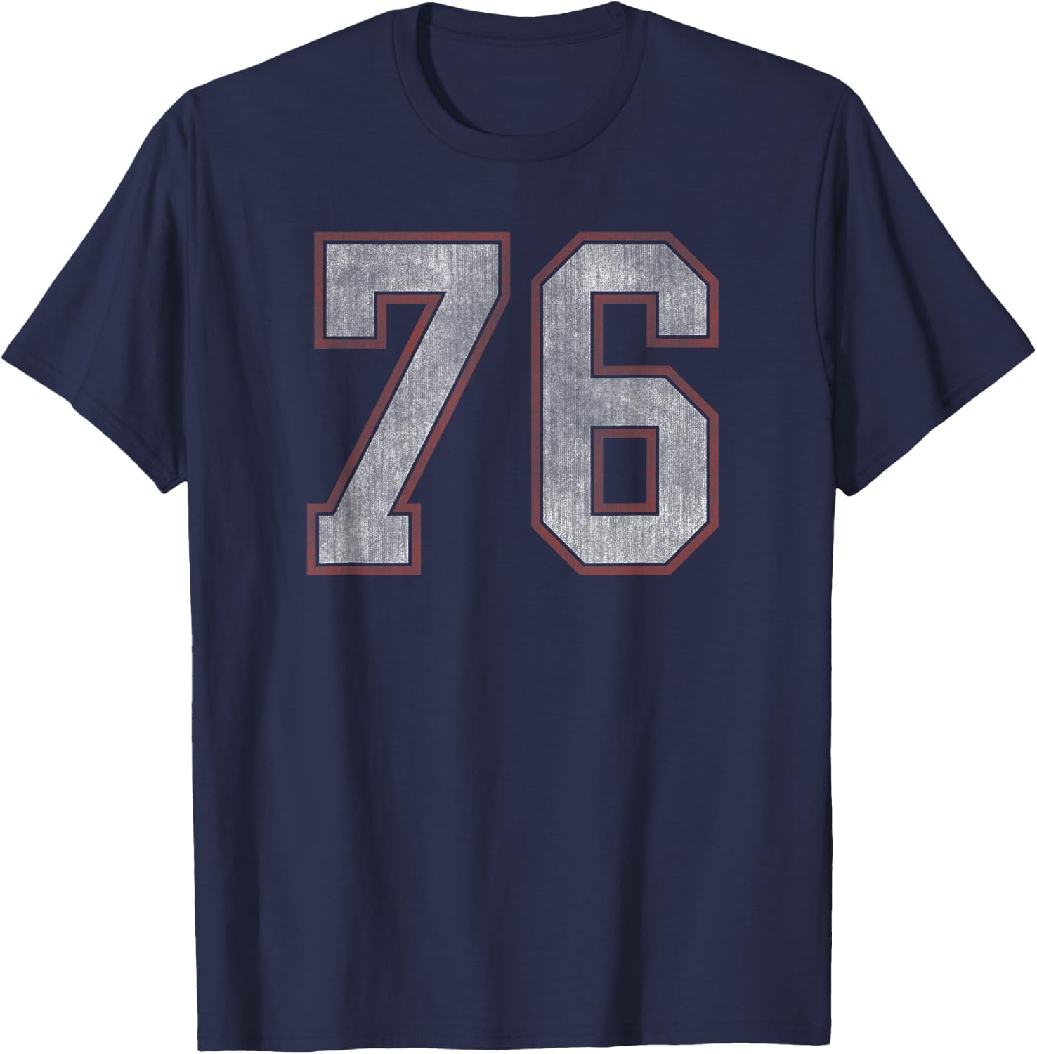 Trendy Vintage Number 76 Fitness T-Shirt - T-Shirt | Navy