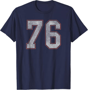 Trendy Vintage Number 76 Fitness T-Shirt - T-Shirt | Navy