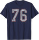 Trendy Vintage Number 76 Fitness T-Shirt - T-Shirt | Navy