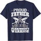 Proud Father Of A Parkinson's Warrior PD Awareness Ribbon T-Shirt - T-Shirt | Navy