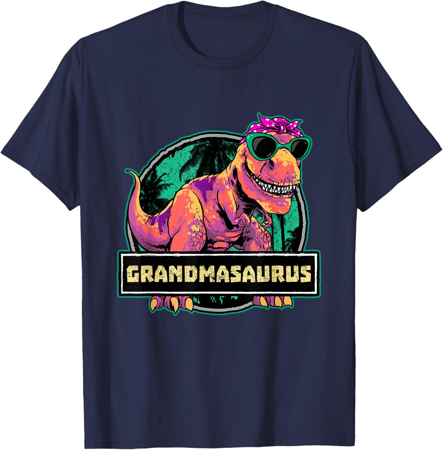 Grandmasaurus Grandma Shirt T Rex Dinosaur Family Matching T-Shirt - T-Shirt | Navy