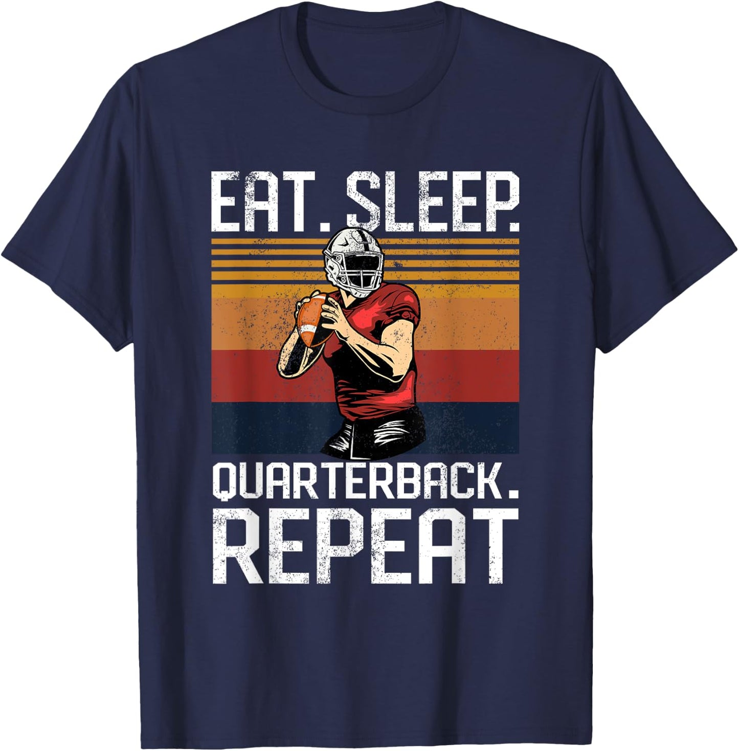 Football QB Sports Shirt Quarterback - QB1 Touchdown Pass T-Shirt - T-Shirt | Navy