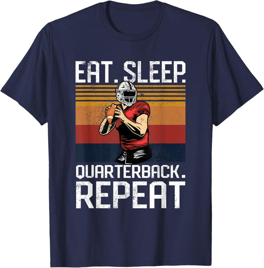 Football QB Sports Shirt Quarterback - QB1 Touchdown Pass T-Shirt - T-Shirt | Navy