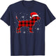 Christmas Buffalo Plaid Dog Shirt, Christmas Beagle Pajama T-Shirt - T-Shirt | Navy