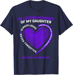 In Memory Of My Daughter Remembrance I Miss My Daughter T-Shirt - T-Shirt | Navy