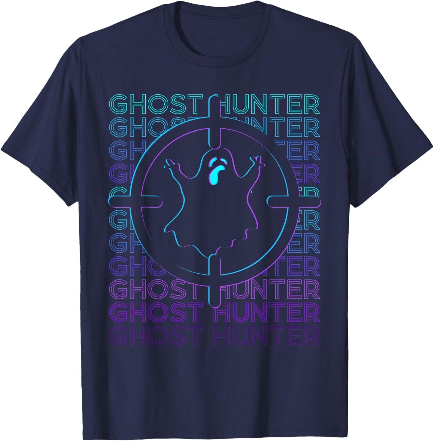 Ghost Hunter Ghost Hunting Retro T-Shirt - T-Shirt | Navy