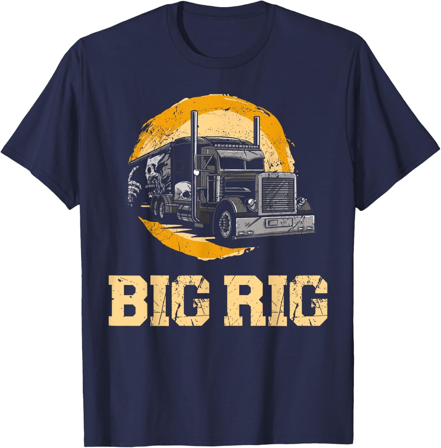 Trucker Truck Driver Vintage Big Rig T-Shirt - T-Shirt | Navy