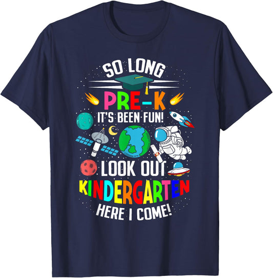 So long pre k its been fun space astronaut prek graduation T-Shirt - T-Shirt | Navy