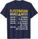 Funny Vintage Electricians Apparel Electrician Hourly Rates T-Shirt - T-Shirt | Navy