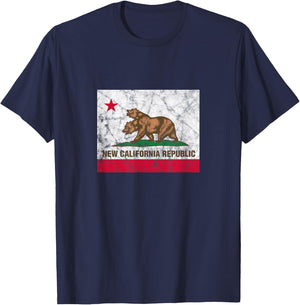 New California Republic NCR State Distressed Flag T-Shirt - T-Shirt | Navy