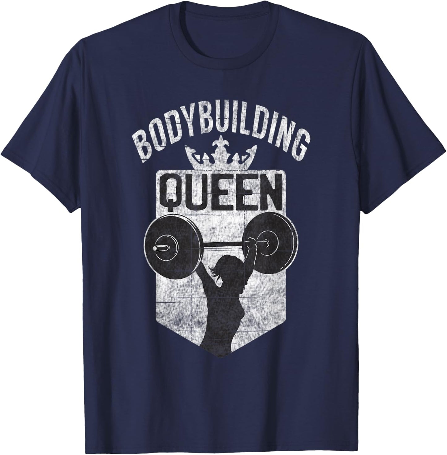 Bodybuilding Queen Gym Workout Women Bodybuilding T-Shirt - T-Shirt | Navy