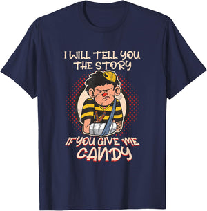 Broken Arm Story For Candy Broken Bones Bone Fracture Injury T-Shirt - T-Shirt | Navy