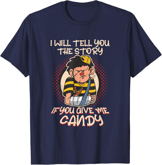 Broken Arm Story For Candy Broken Bones Bone Fracture Injury T-Shirt - T-Shirt | Navy