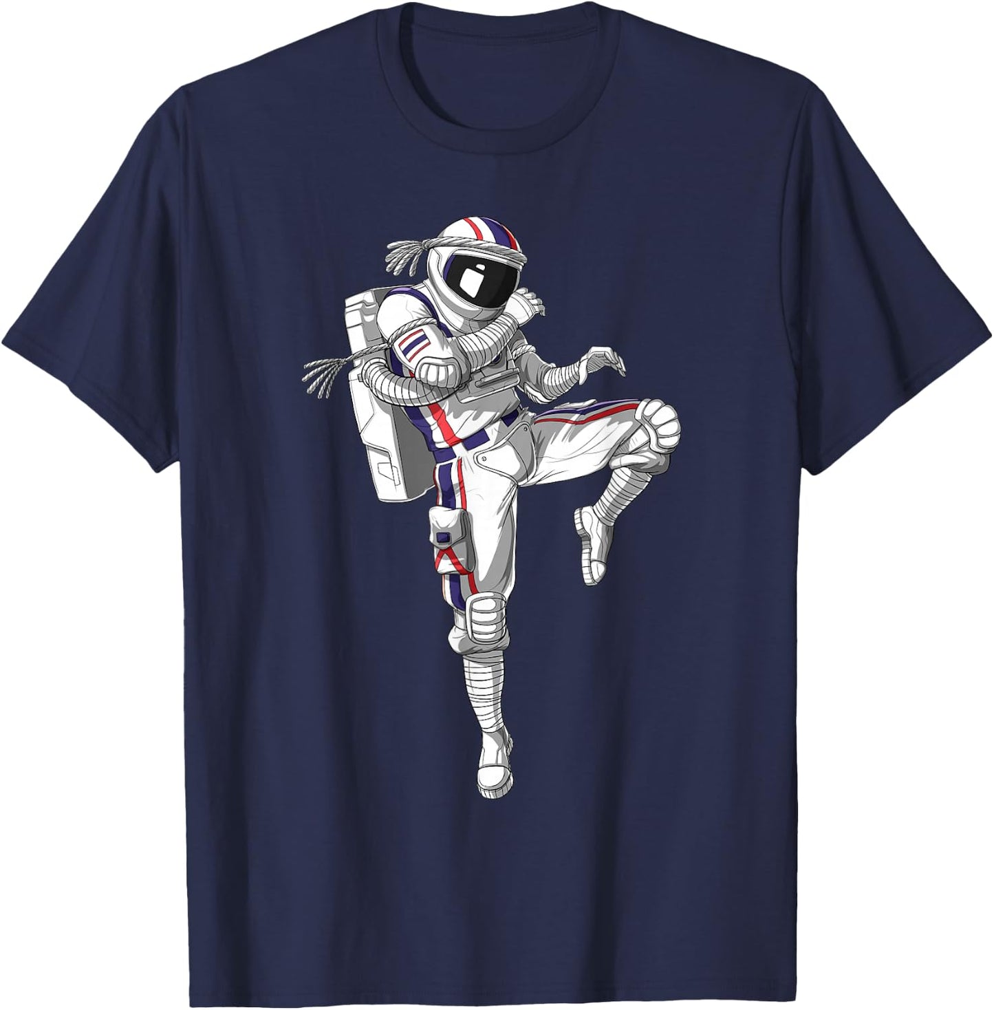 Astronaut Muay Thai Boxing Karate Kickboxing Martial Arts T-Shirt - T-Shirt | Navy