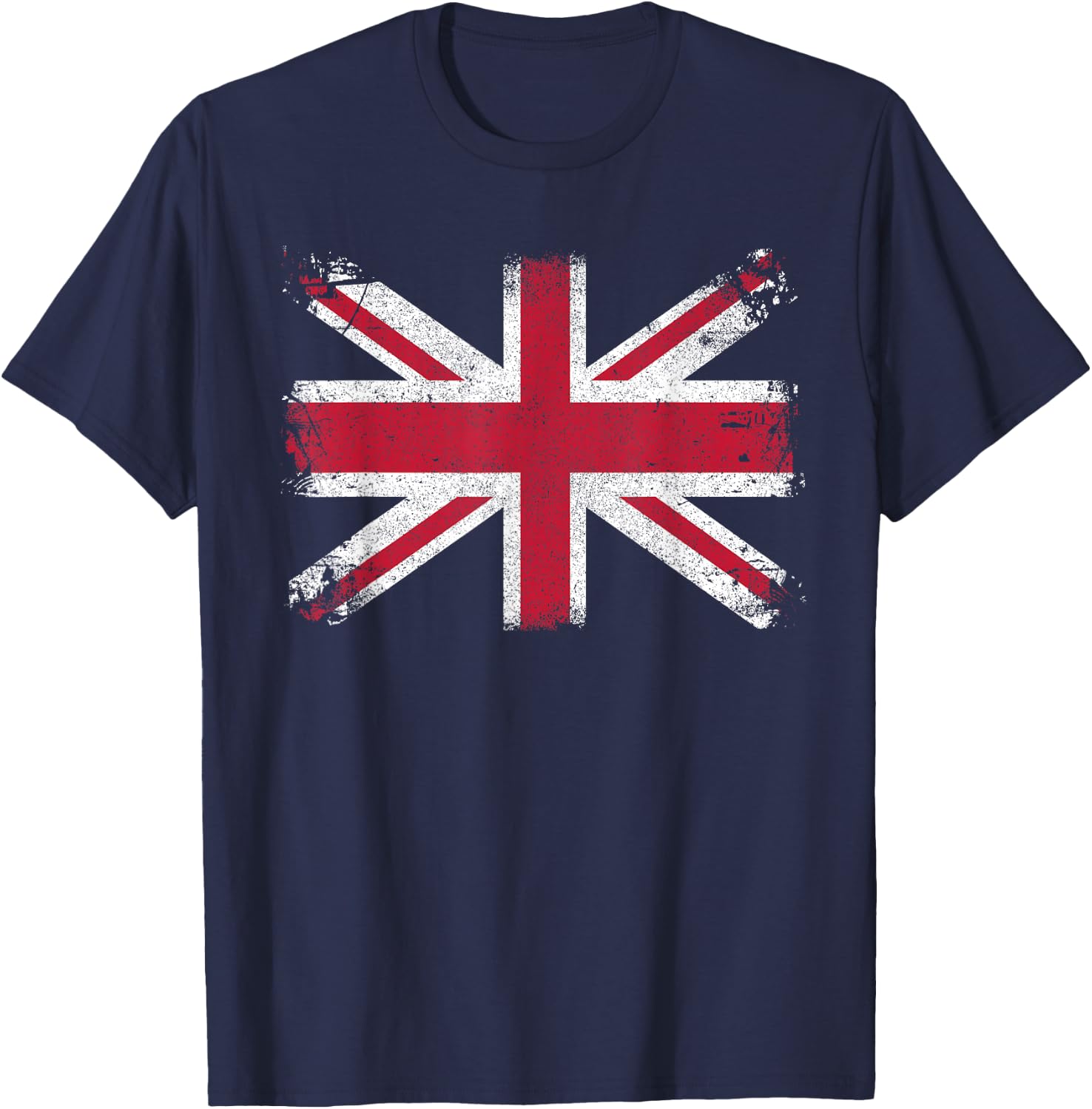Retro Union Jack Vintage British Flag Shirt Great Britain UK T-Shirt - T-Shirt | Navy