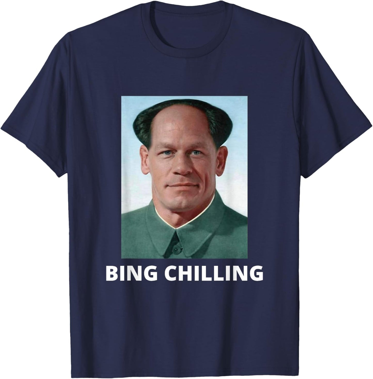 Bing Shi Ling Bing Chilling John Xina Ice Cream Chinese Meme T-Shirt - T-Shirt | Navy