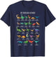 Types Of Dinosaurs Alphabet A-Z ABC Dino Identification Short Sleeve T-Shirt - T-Shirt | Navy