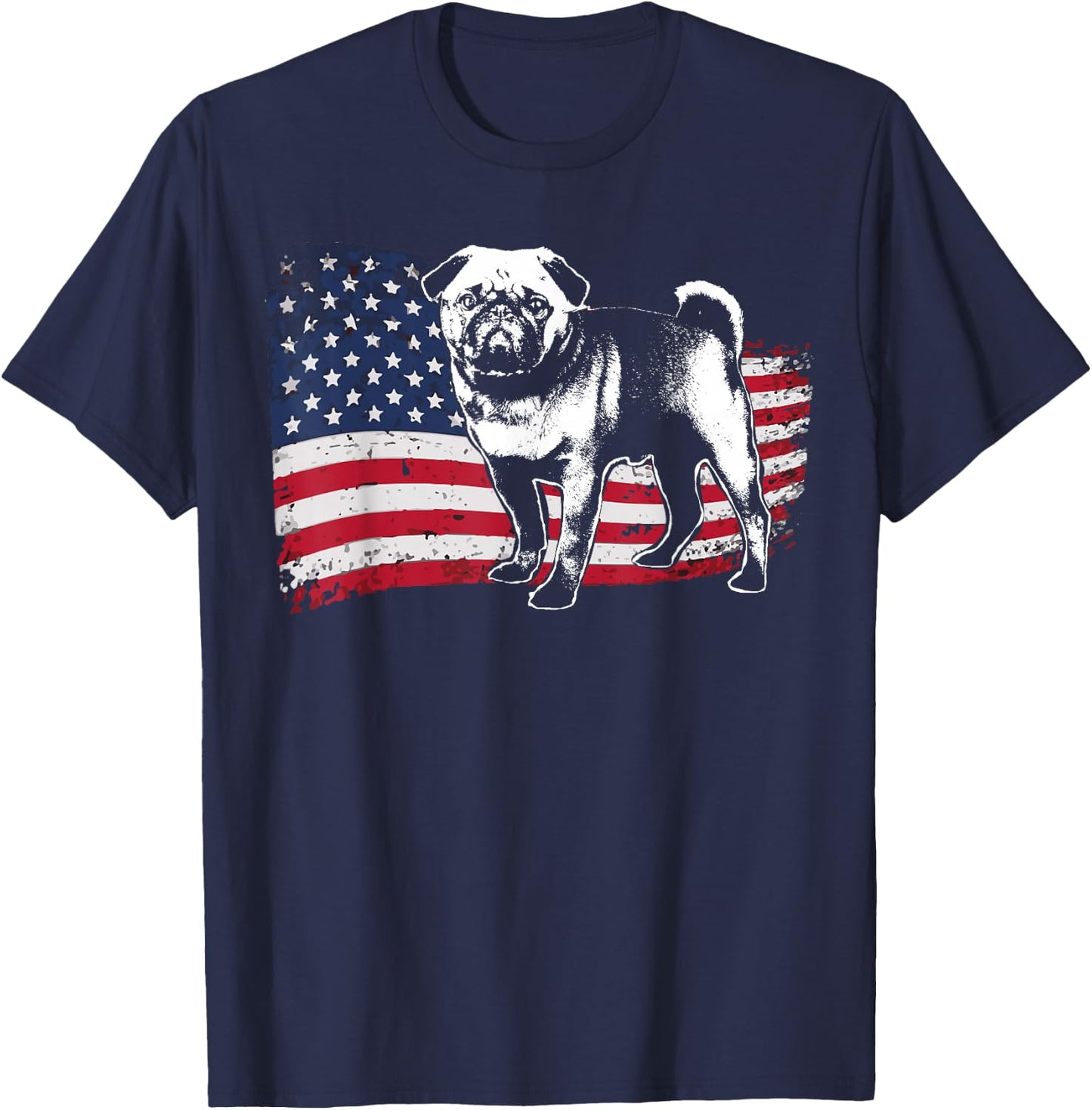 Pug Puggie-Dog T-Shirt - T-Shirt | Navy