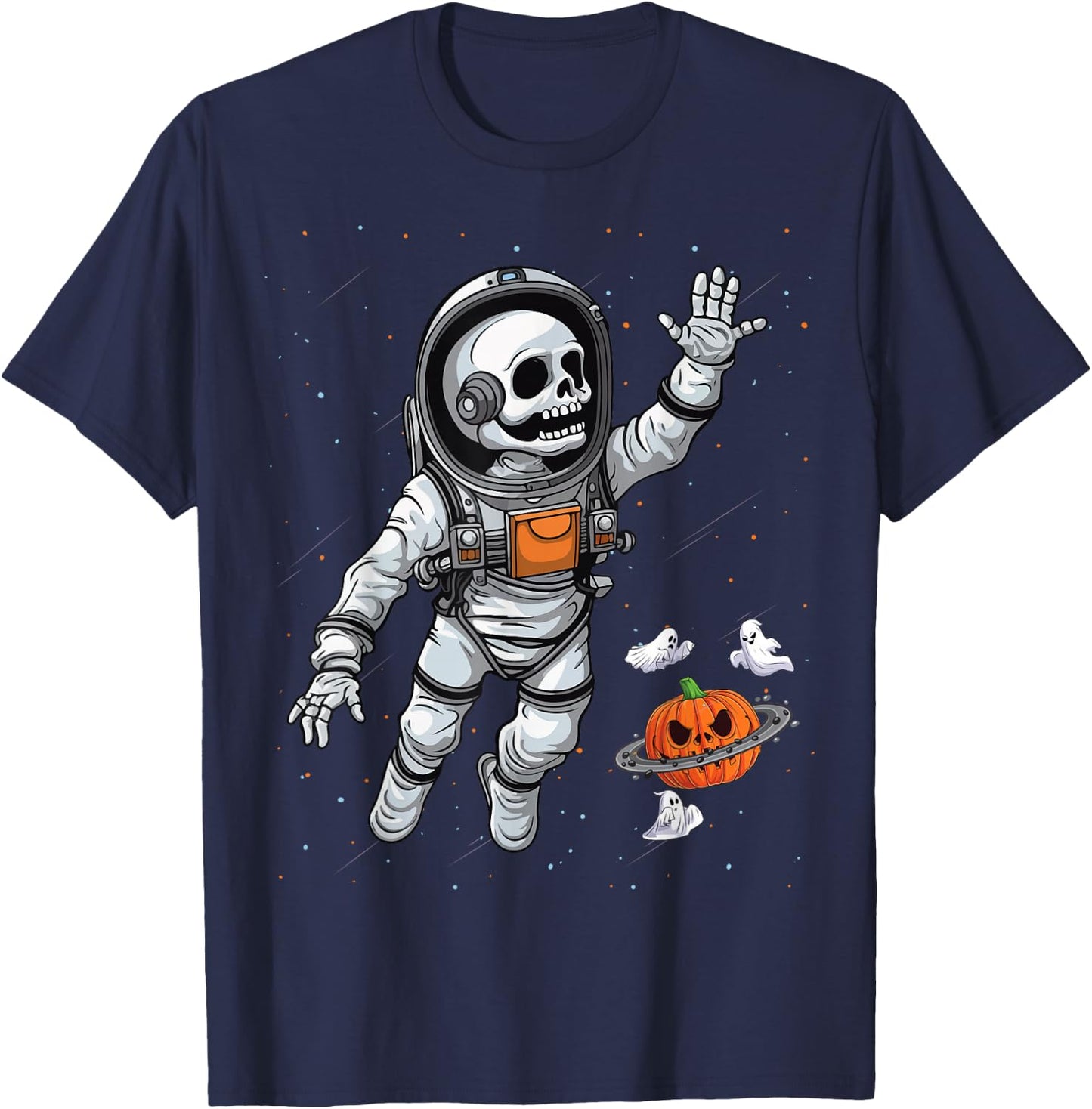 Space Astronaut Skeleton Halloween kids Boys Girls Toddlers T-Shirt - T-Shirt | Navy