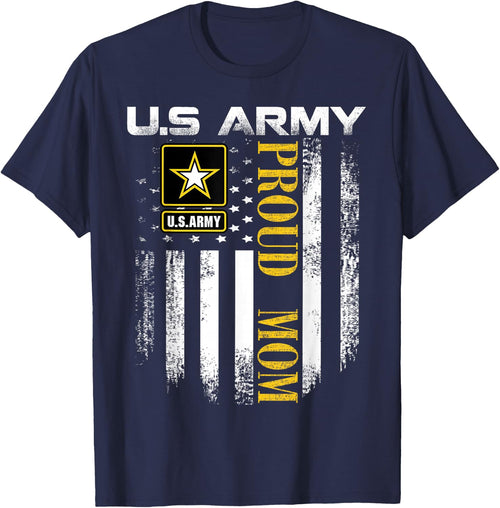 Vintage U.S. Army Proud Mom with American Flag Gift