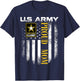 Vintage U.S. Army Proud Mom with American Flag Gift T-Shirt - T-Shirt | Navy