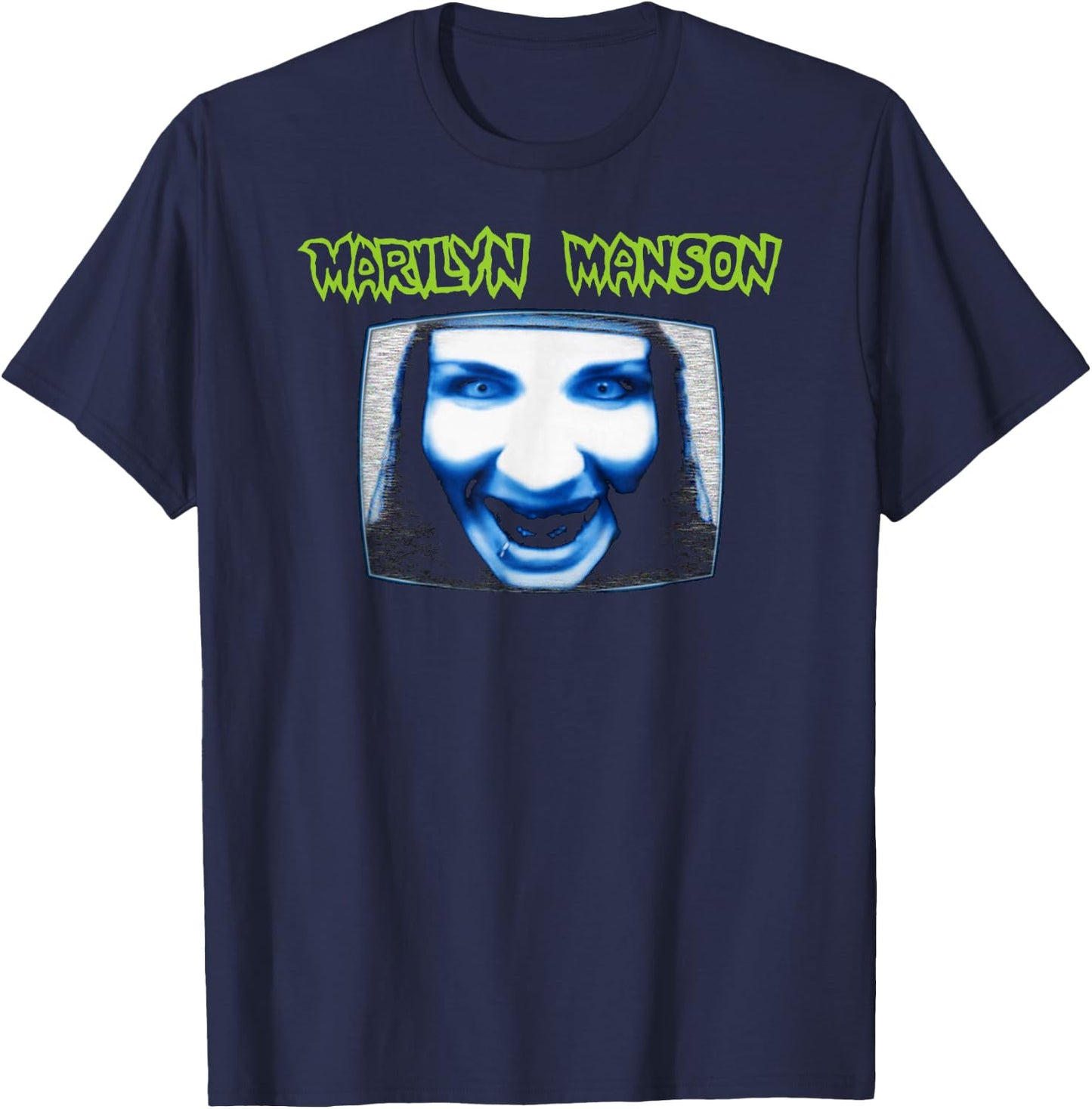 Marilyn Manson – TV with Logo T-Shirt - T-Shirt | Navy