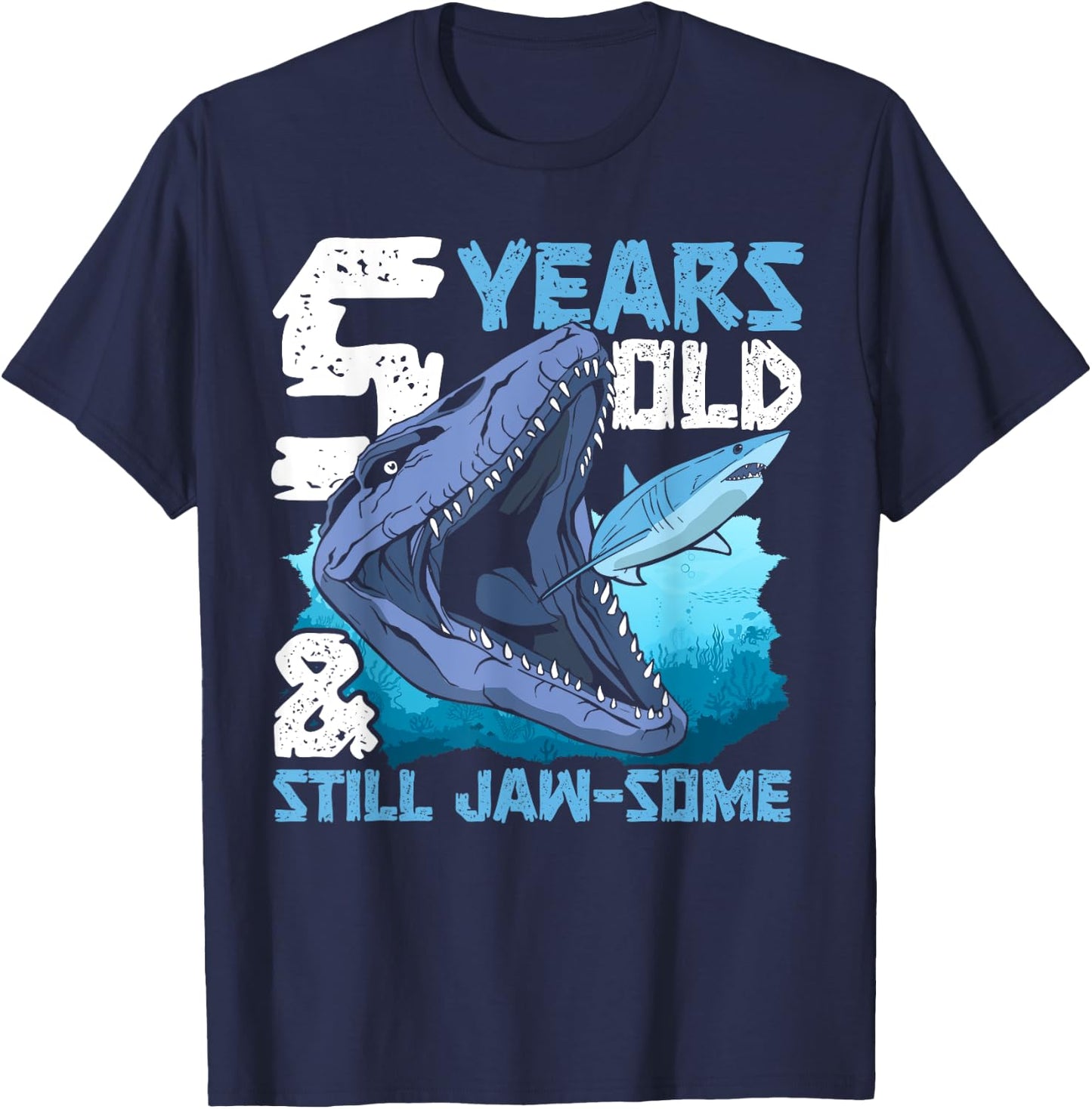 Marine Reptile Mosasaur Paleontology Prehistoric Mosasaurus T-Shirt - T-Shirt | Navy