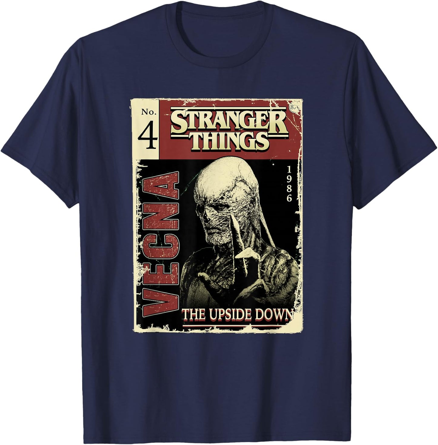 Stranger Things 4 Vecna Comic Book Cover T-Shirt - T-Shirt | Navy