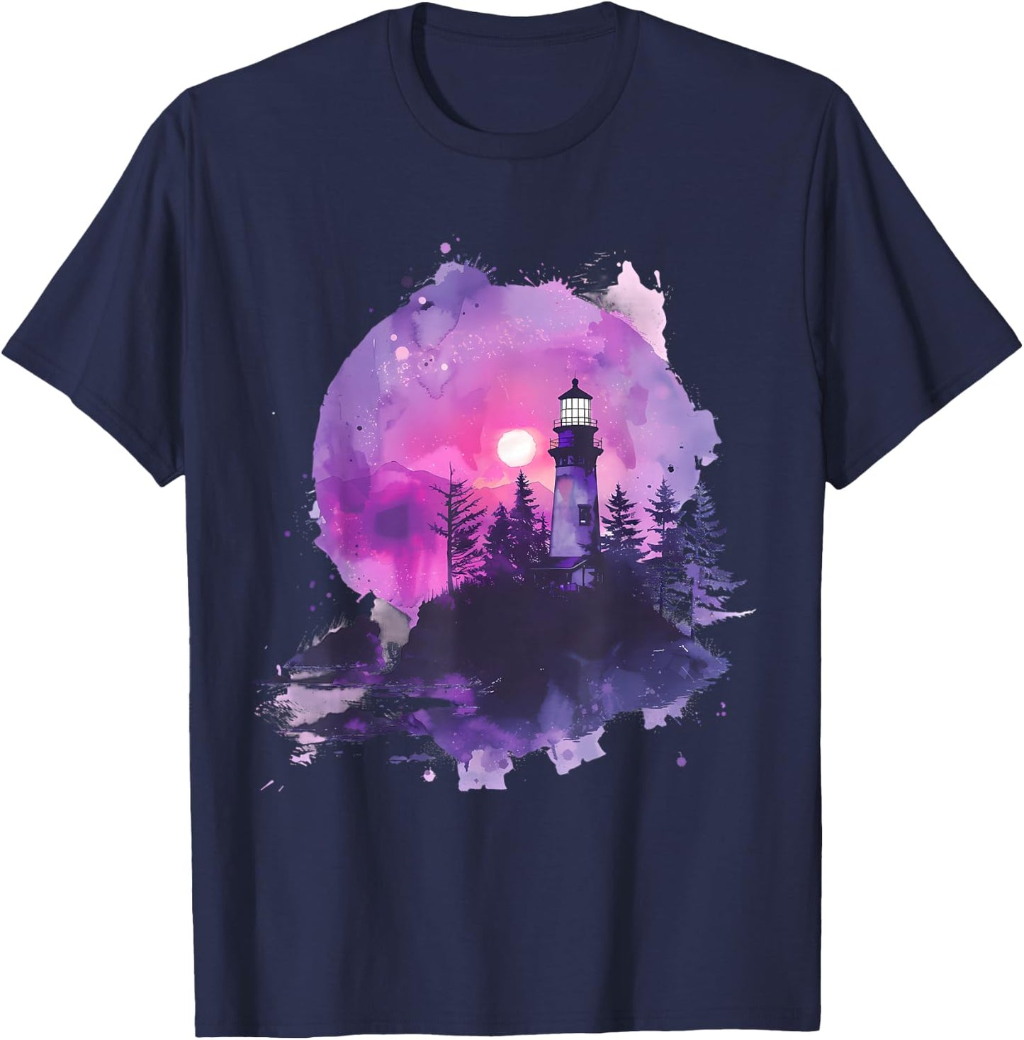 Light House Seaside House Sailing Sea Beach Lighthouse T-Shirt - T-Shirt | Navy