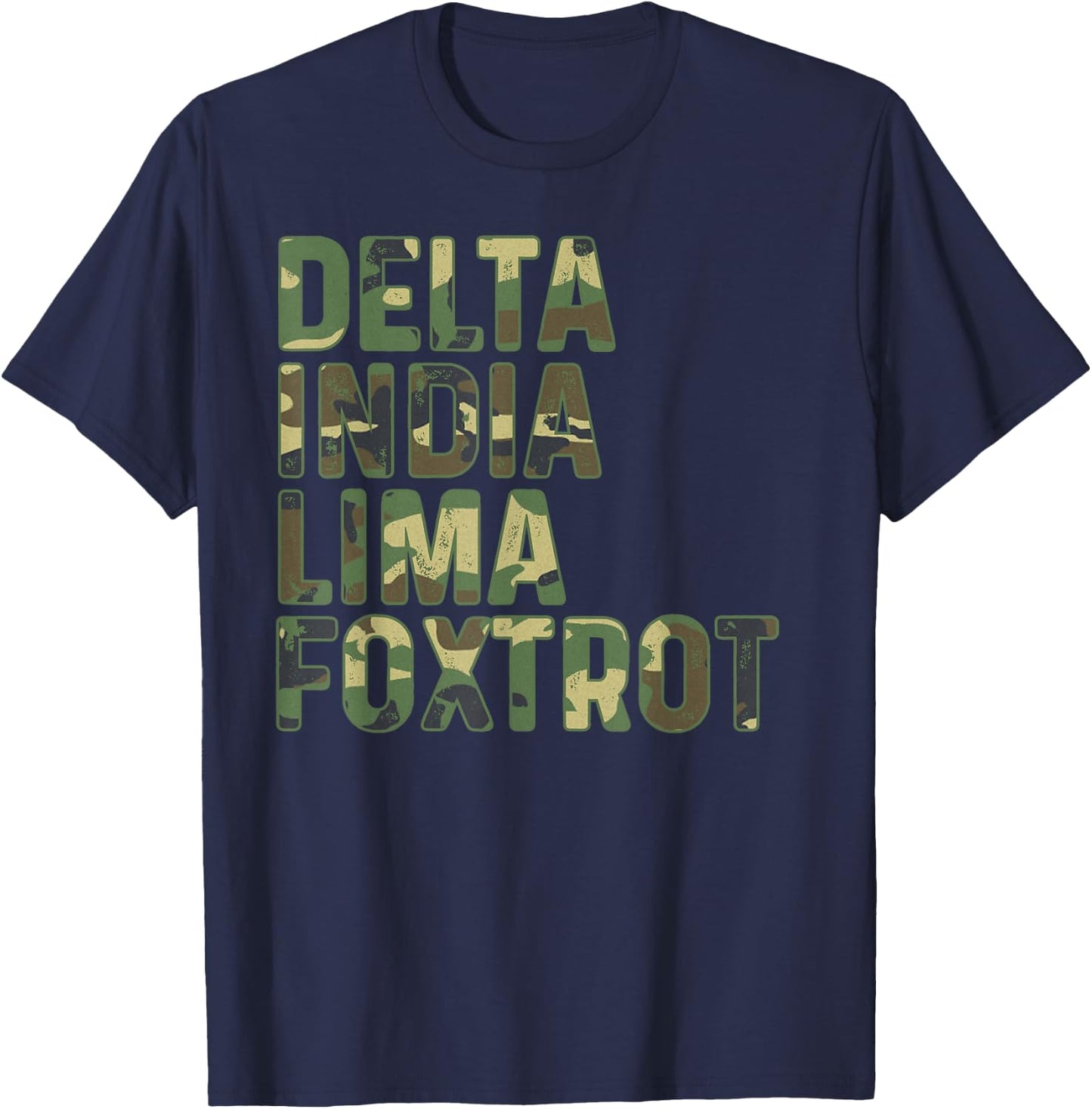 Military Camouflage Delta India Lima Foxtrot DILF T-Shirt - T-Shirt | Navy