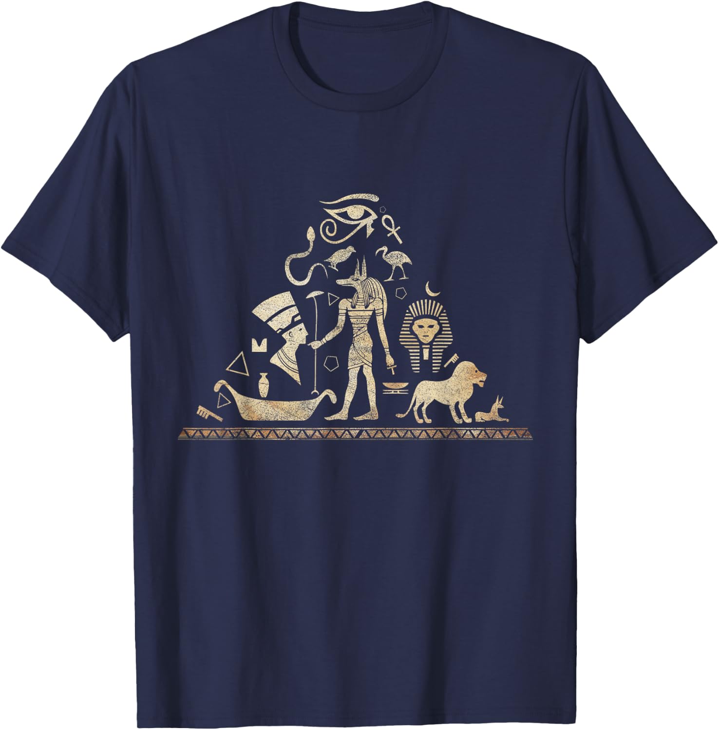 Pharaoh Pyramid Egypt T-Shirt - T-Shirt | Navy