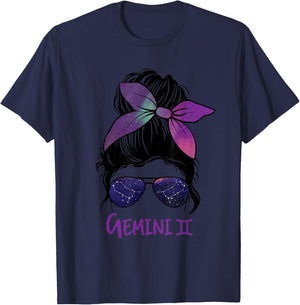 Gemini, Girl, Birthday, Gemini, Woman, Zodiac Sign T-Shirt - T-Shirt | Navy