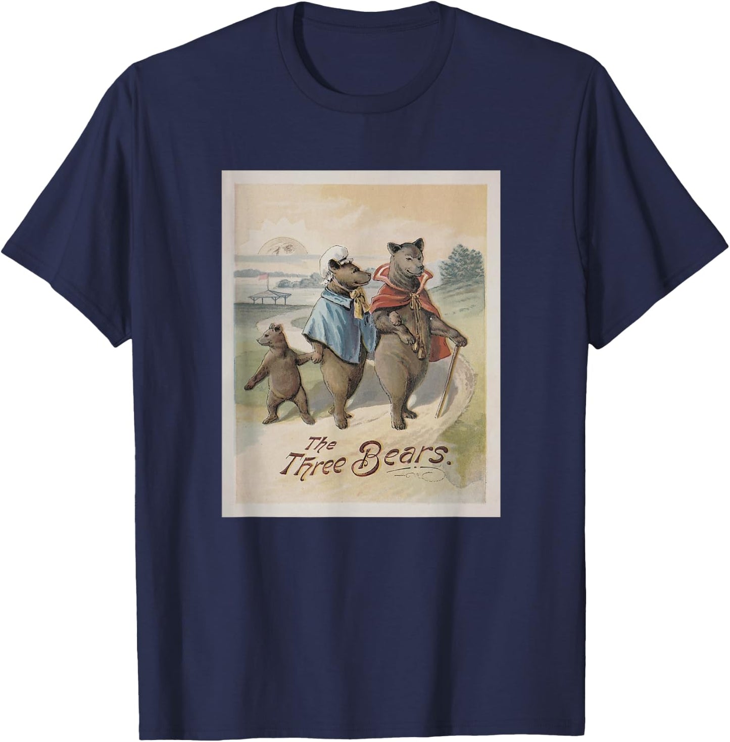 Goldilocks and The Three Bears Book Cover T-Shirt - T-Shirt | Navy