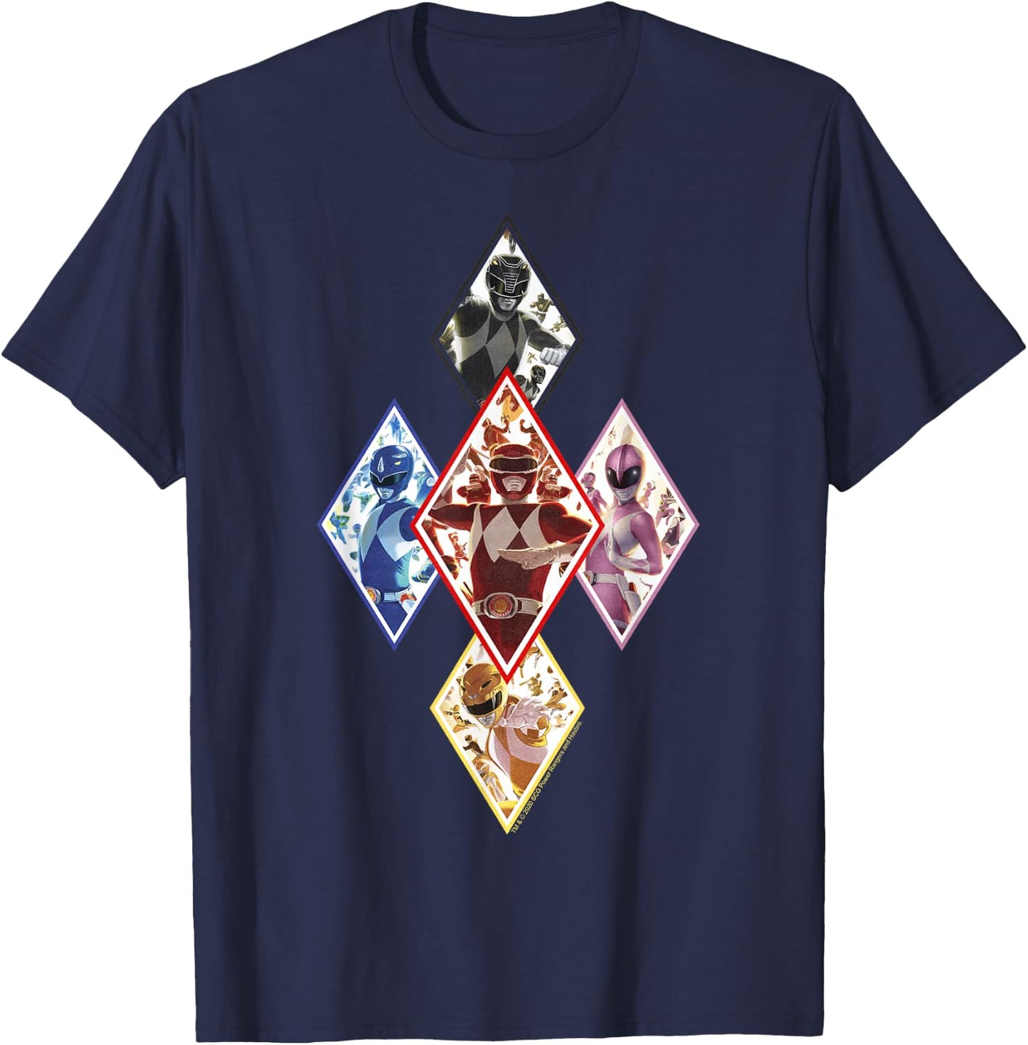 Power Rangers White Ranger Battle Comic Poster T-Shirt - T-Shirt | Navy