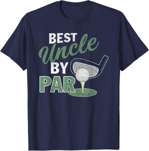 Best Uncle By Par Fathers Day Golf Sports T-Shirt - T-Shirt | Navy