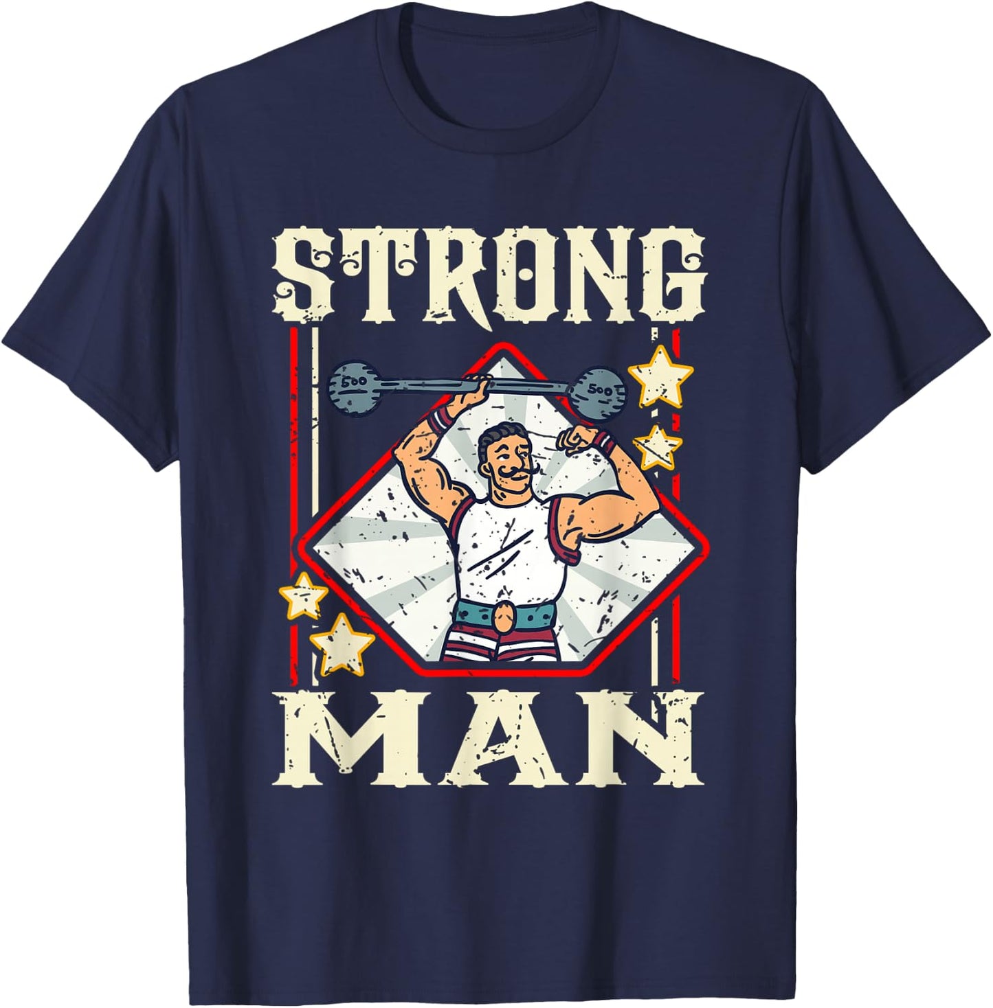 Bearded Strongman Carnival Party Circus Themed Apparel T-Shirt - T-Shirt | Navy