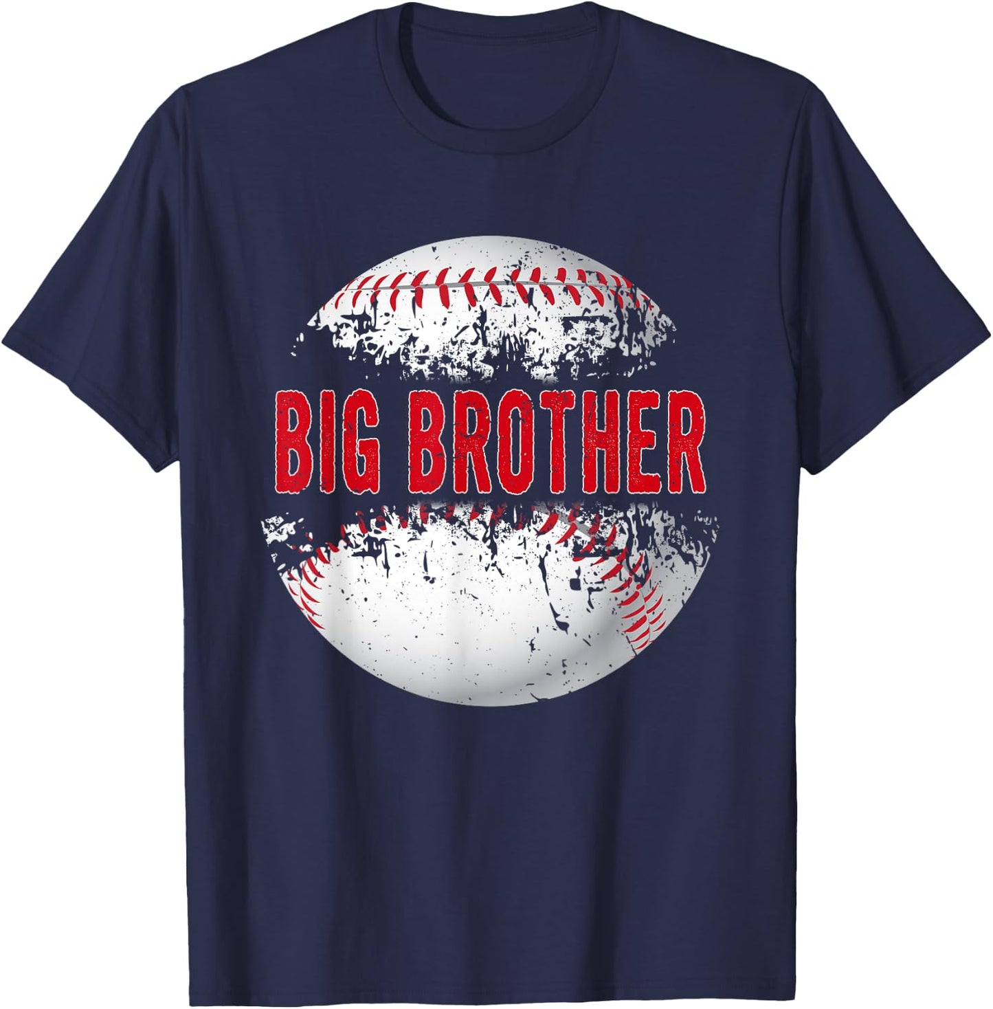 Baseball Softball Lover Ball Big Brother Father's Day T-Shirt - T-Shirt | Navy