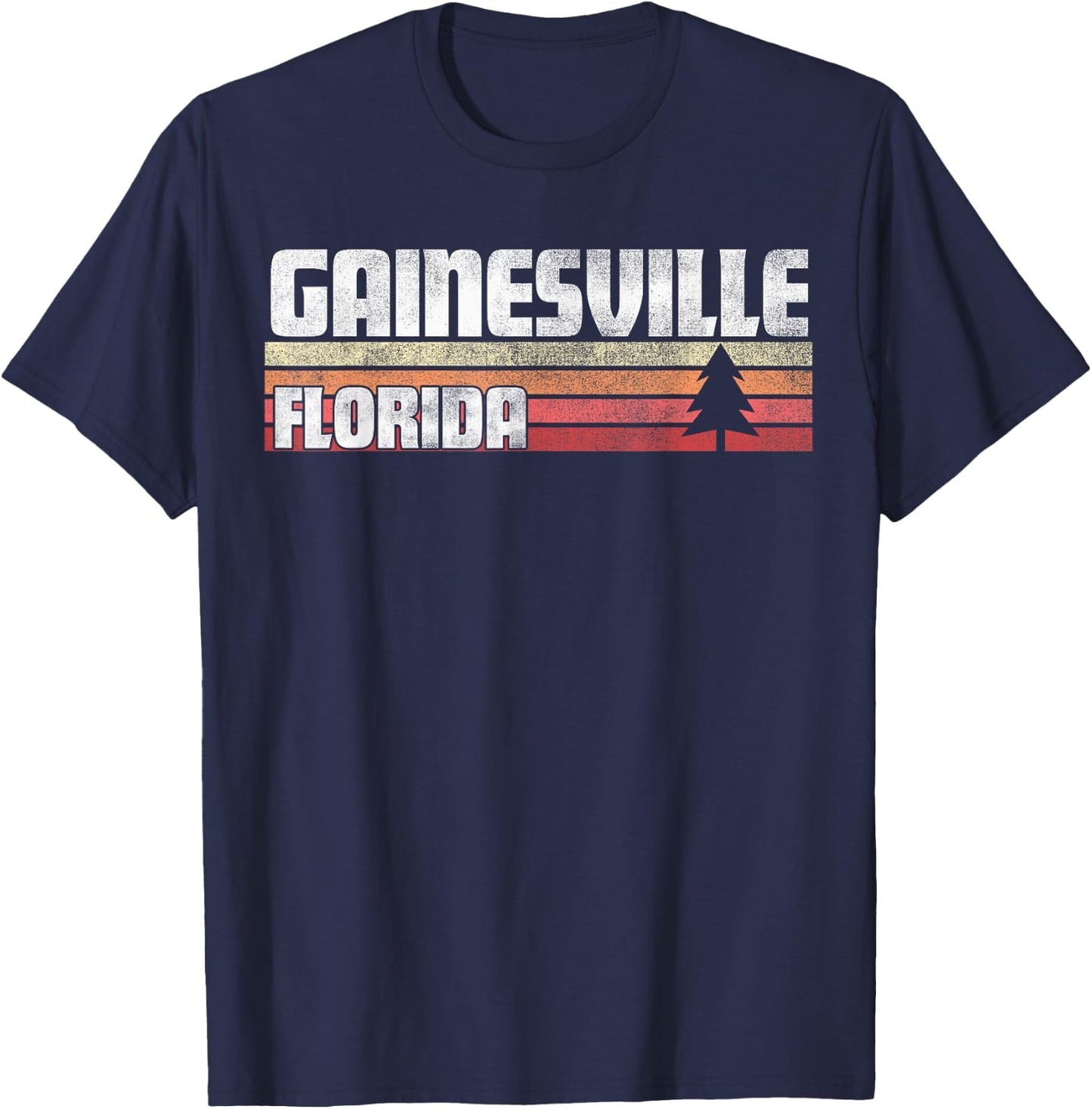 Gainesville Florida FL Gift Retro Style Vintage 70s 80s 90s T-Shirt - T-Shirt | Navy